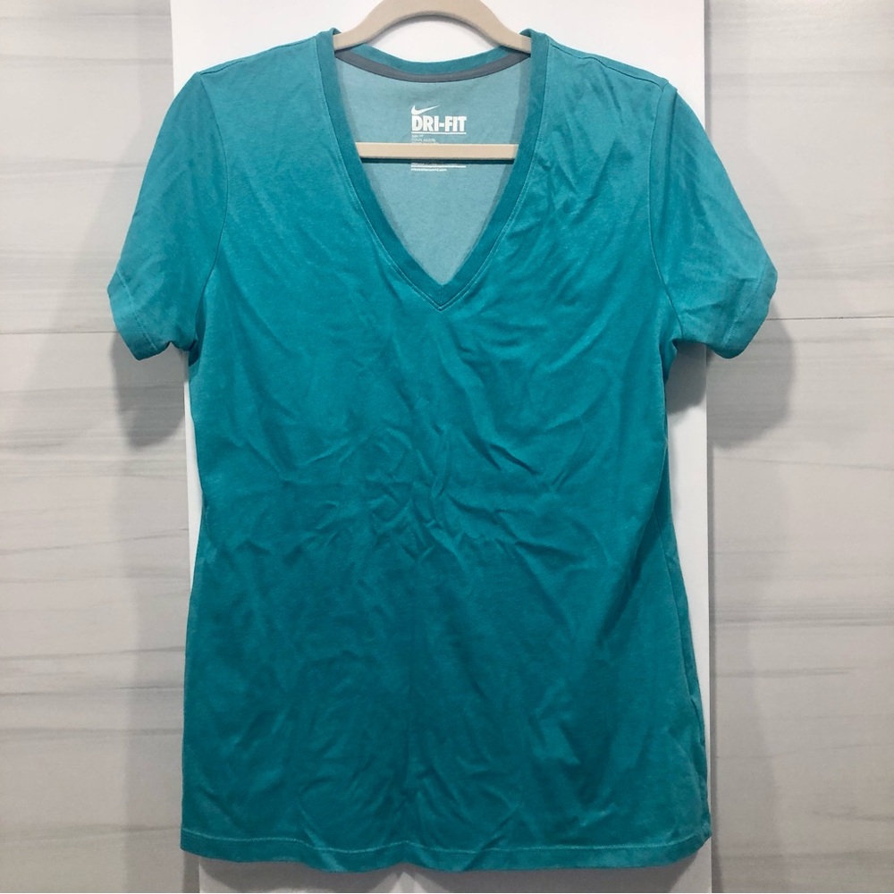 Nike Women's Teal V-Neck Top